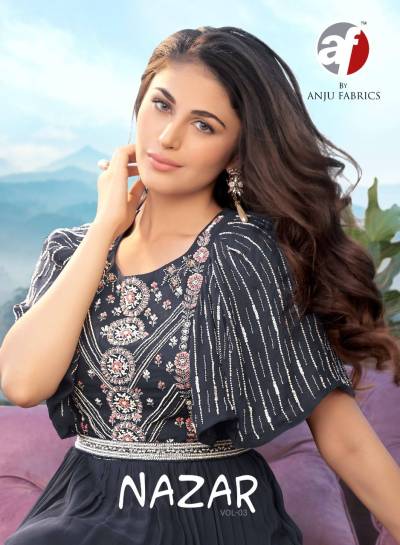 Nazar Vol 3 By Anju Fabric Designer Partywear Gown Collection